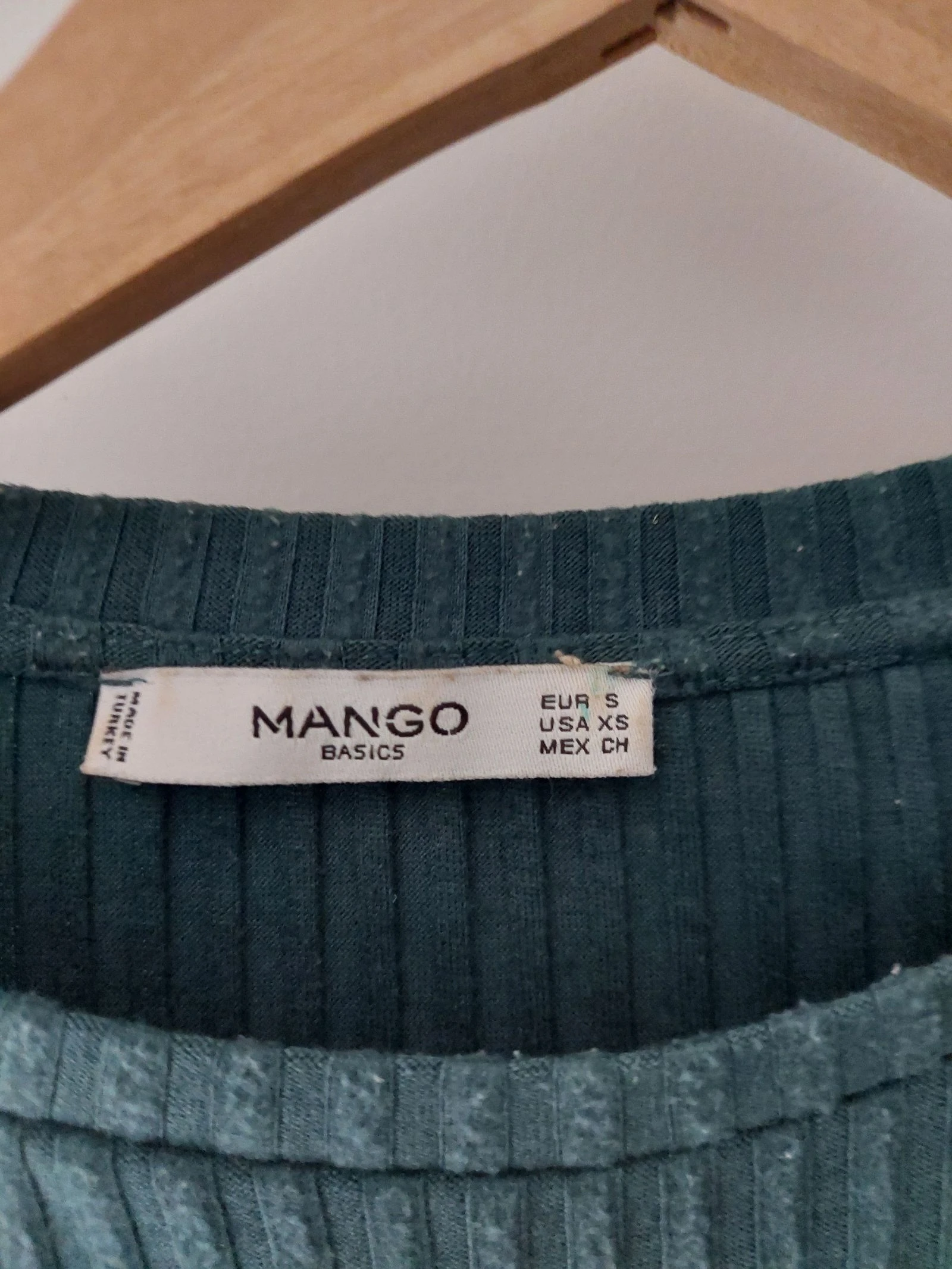 Mango - Camisola de canalé verde – photo 4